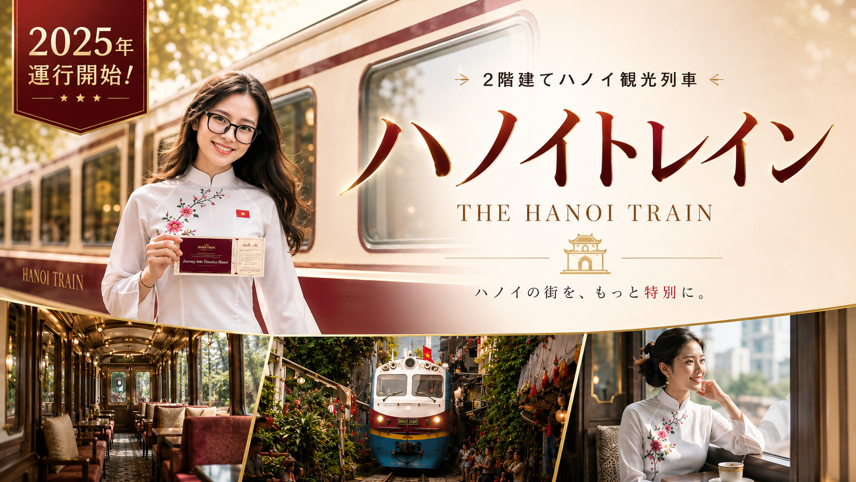 2025年運行開始！2階建て観光列車『ハノイ・トレイン』